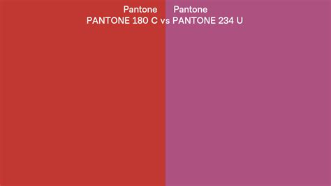 Pantone 180 C Vs Pantone 234 U Side By Side Comparison