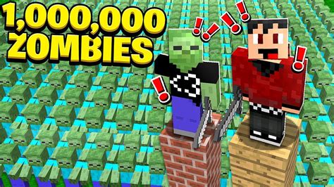1000000 Zombies Vs 2 Minecraft Noobs With Rageelixir And Aa12 Youtube