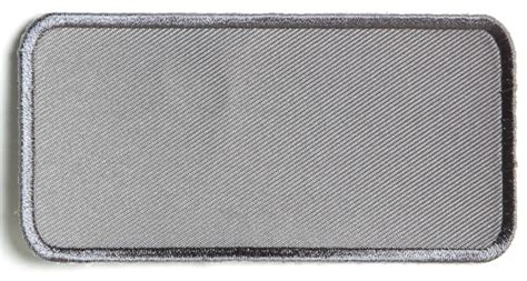 Gray 4 Inch Rectangular Blank Patch Embroidered Patch