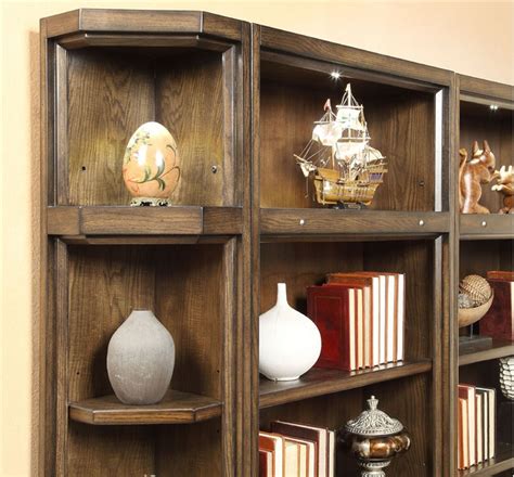 Meridien 5 Piece Bookcase Peninsula Desk Library Wall Office Set In