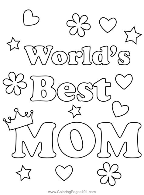 Worlds Best Mom Coloring Page For Kids Free Mothers Day Printable