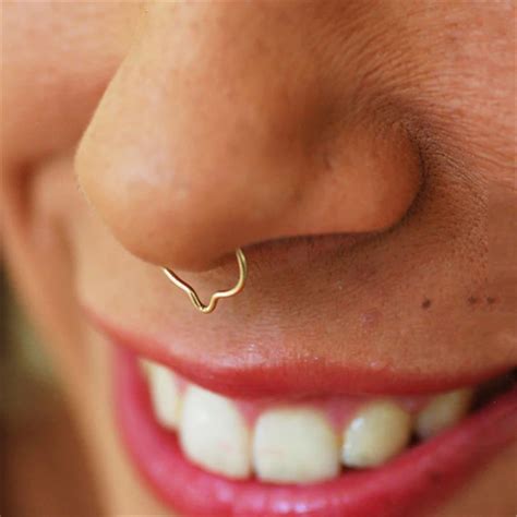 Fake Piercing Nose Ring Handmade Grillz Jewelry 14 Gold Filled Vintage T Customize Handmade