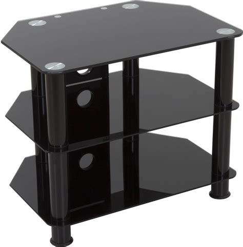 Simply arrange them into stacks and give them metal legs. AVF SDC600CMBB Universal Black Glass and Legs TV Stand For ...