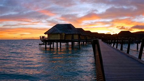 Wallpaper French Polynesia 4k Hd Wallpaper Sunset Sky Clouds