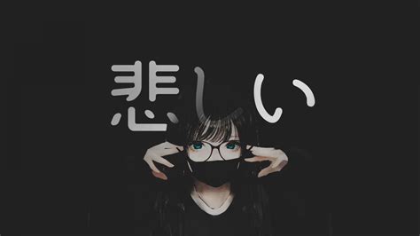 Wallpaper Aoi Ogata Glasses Minimalism Monochrome Mask Anime
