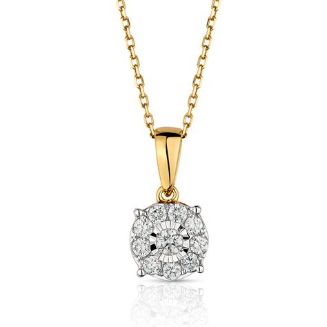 Al Liali Jewellery Daily Wear Diamond Pendant In 18k Yellow Gold 15