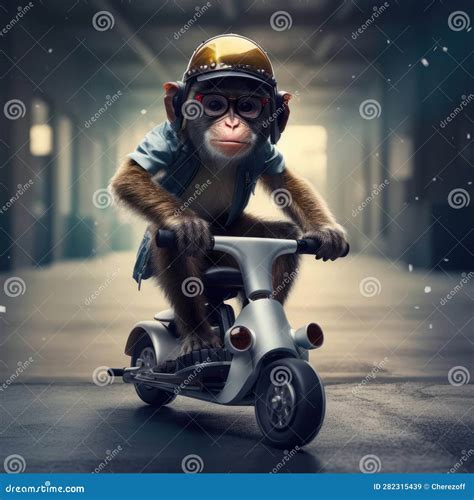 Monkey Riding A Motorcycle Stock Illustration Illustration Of