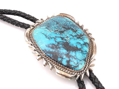 Lot Randy Hoskie Navajo Sterling Turquoise Bolo