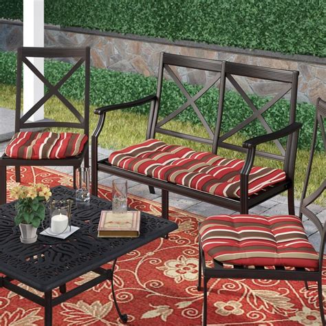 Garden loveseats and outdoor seating. Andover Mills Indoor/Outdoor Loveseat/Sofa Cushions ...