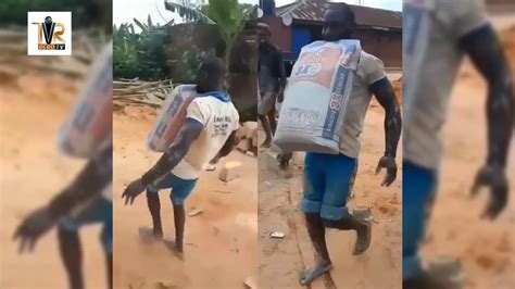 Labourer Wins N100k Bet After Carrying 50kg Bag Of Cement Upstairs With Teeth Youtube