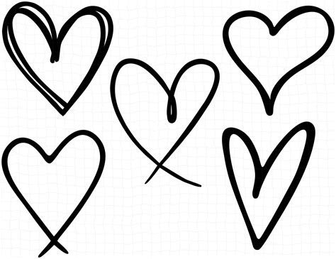 Hand Drawn Heart Svg Bundle Svg Png Dxf Valentine Etsy