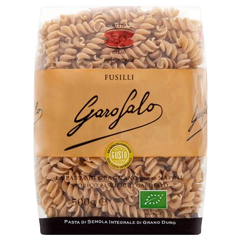 Pasta Whole Wheat Fusilli Organic Garofalo 500gm Natures Soul