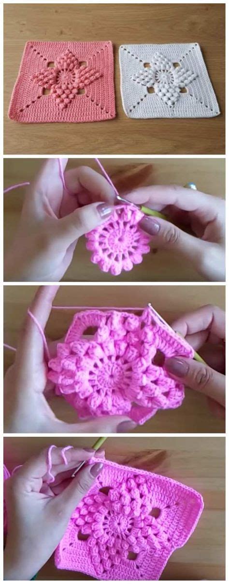 Popcorn Stitch Flower Square Video Tutorial Your Crochet Popcorn
