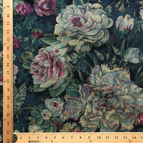 Moody Vintage Floral Tapestry Weave Upholstery Fabric 56 Plankroad