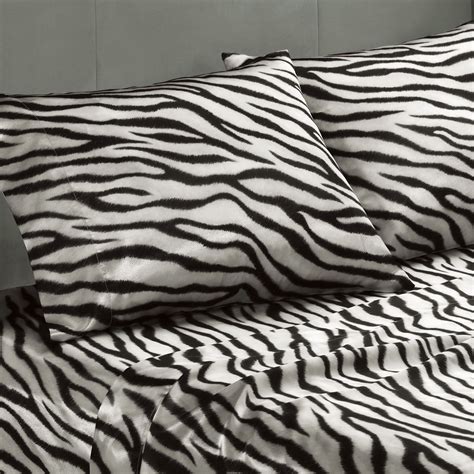 Premier Comfort Zebra Polyester Textured Satin Piece King Size Sheet Set Free Shipping Today