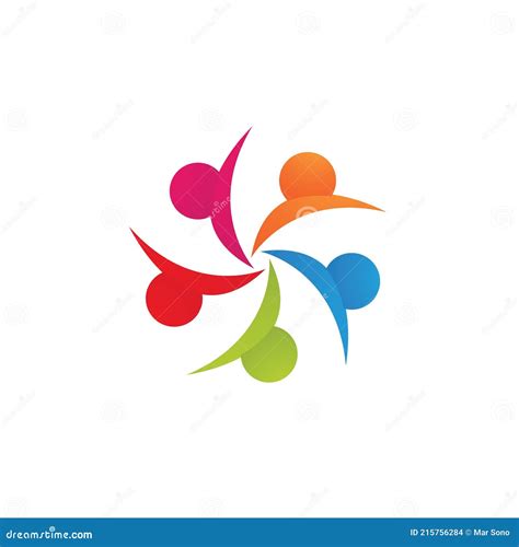 Grupo Comunitario Familia Y Social Logo Vector Ilustración Del Vector