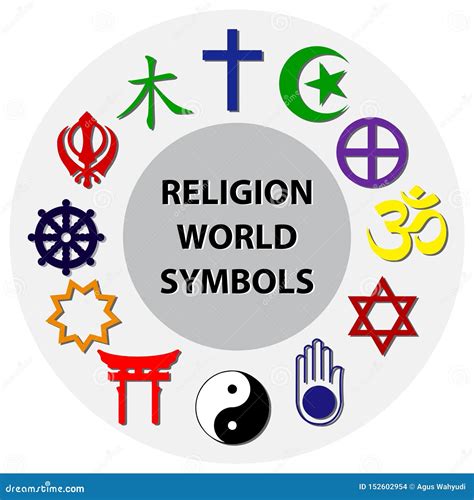 Los Símbolos De La Religión Del Mundo Colorearon Las Muestras De Grupos