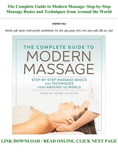 Read Book Pdf The Complete Guide To Modern Massage Step By Step Massage Basics And Techniques