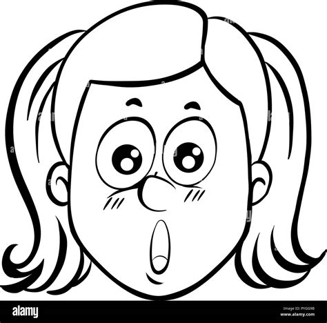 Girl With Surprised Face Illustration Stock Vector Image And Art Alamy