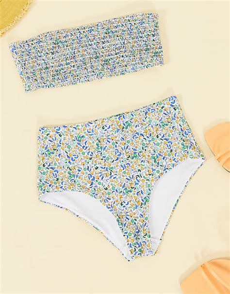 And Other Stories Ditsy Floral Print High Waist Bikini Briefs In Multi Asos