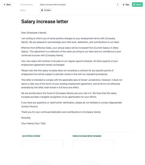 Salary Increase Letter Template Free To Use