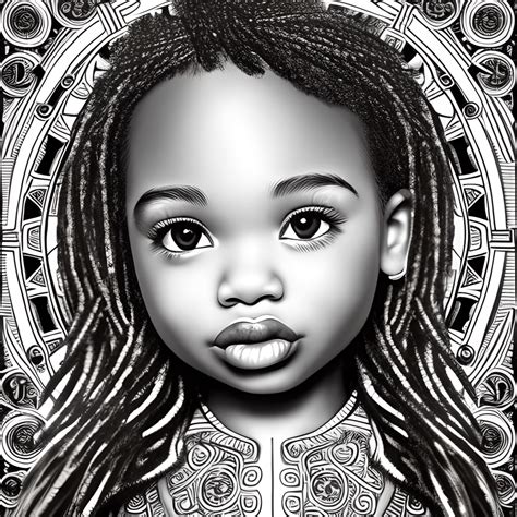 Amazingly Detailed African American Girl Graphic · Creative Fabrica