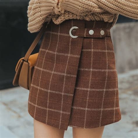 2018 Women S Ulzzang Autumn And Winter Harajuku Thickened Woolen Plaid