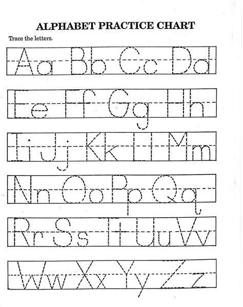Alphabet Tracing Worksheets For 6 Year Olds
