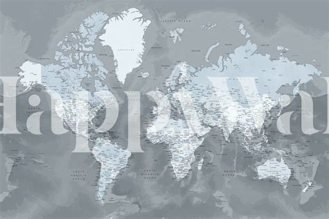 Detailed World Map Zanders Tapet Fototapet Land Happywall