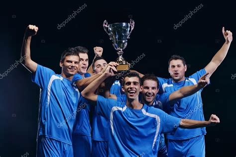 Soccer Players Celebrating Victory — Stock Photo © Shock 15714715