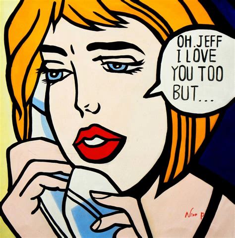 Homage To Roy Lichtenstein I Love You Pop Art E93729 60x60cm