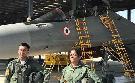 defence minister nirmala sitharaman in the cockpit of the sukhoi 30 mki before taking off for a