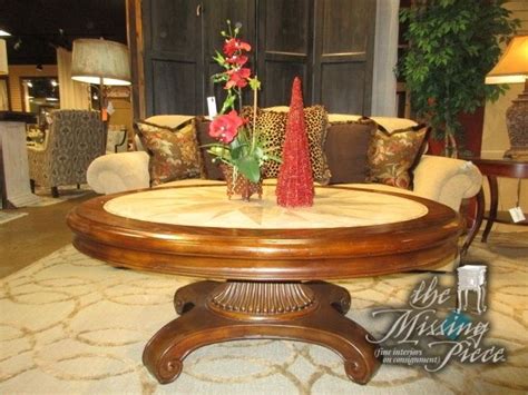 Before buying any stone and glass coffee tables, you ought to measure length and width of your interior. Thomasville medium wood coffee table with light stone top ...