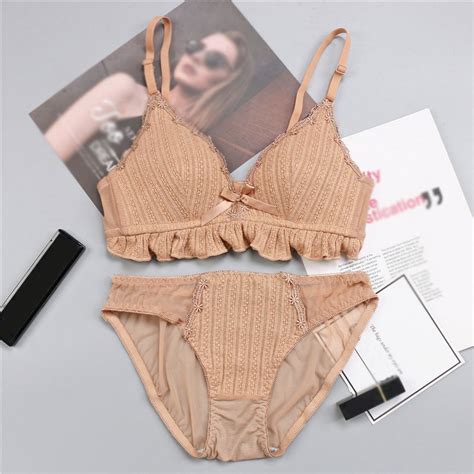 ardorlove bra set for women wireless push up bra triangle cup sexy lingerie tassel solid color