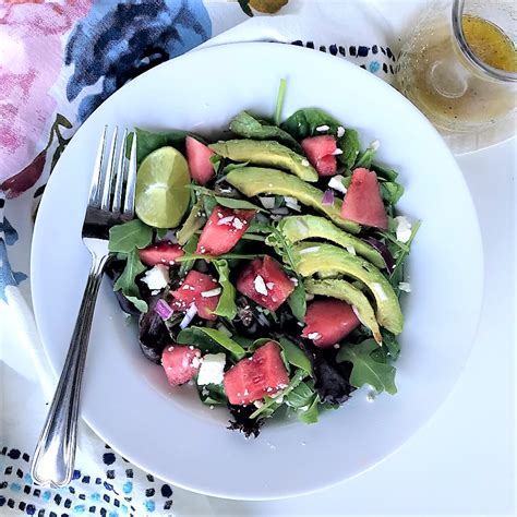 Watermelon And Avocado Salad With White Balsamic Vinaigrette Karen