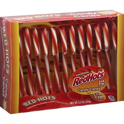 Red Hots Cinnamon Flavored Candy Canes Chocolate Candy And Gum