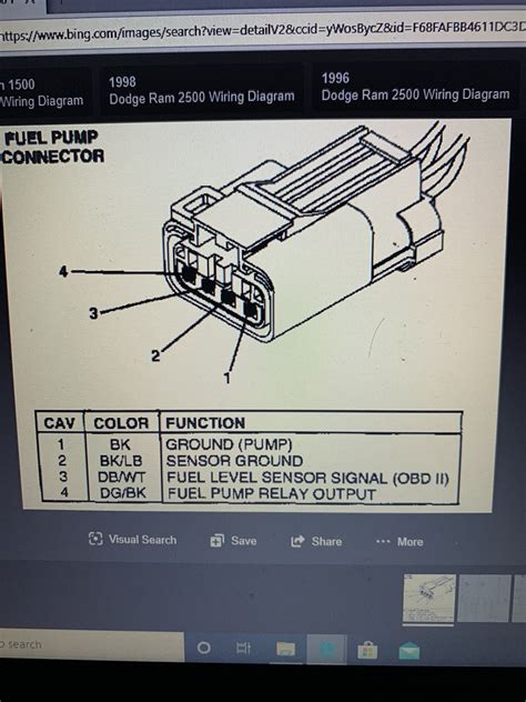 1996 Dodge Ram 2500 Fuel Pump Wiring Diagram Wiring Diagram