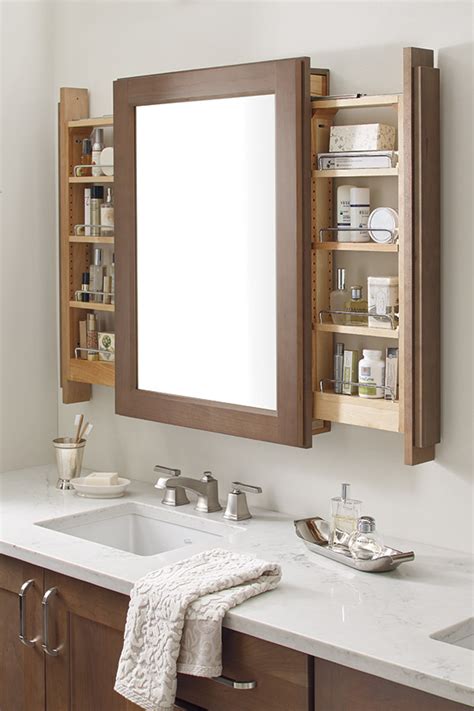 Its premium density board construction makes it durable and stable for places like bathroom, living room and more. Vanity Mirror Cabinet with Side Pull-outs - Diamond
