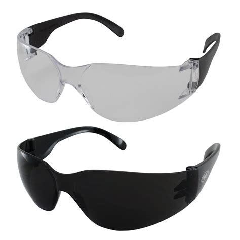 Two Pairs Of Global Vision Rider Safety Motorcycle Riding Sunglasses Black Frames One Pair Clear