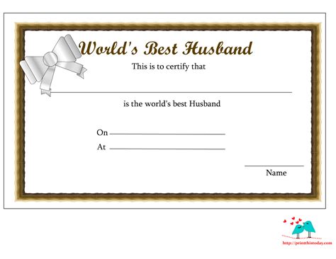 5 Best Images Of Printable Best Husband Award Best Husband Award