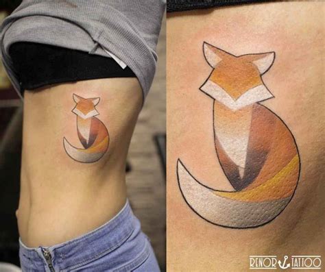Simple Fox Tattoo On Ribs Best Tattoo Ideas Gallery