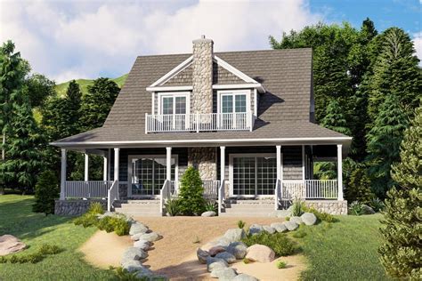 Two Story Cottage Plan With Wrap Around Porch 135013gra