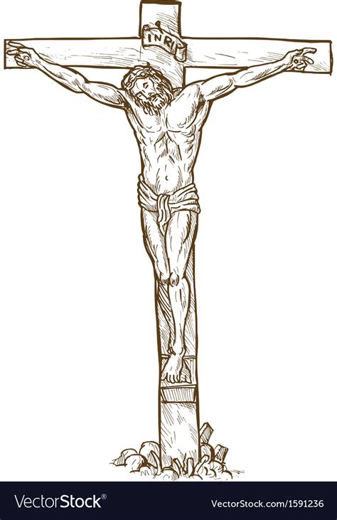 Jesus Christ Hanging On The Cross Vector Image On Vectorstock In