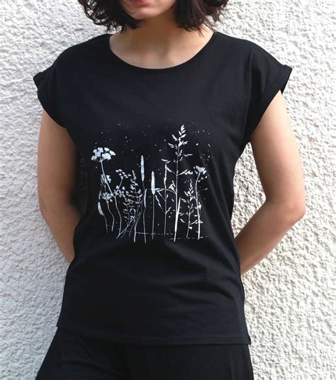 Plant Shirt For Women Botanical Screen Print Shirt Floral Etsy