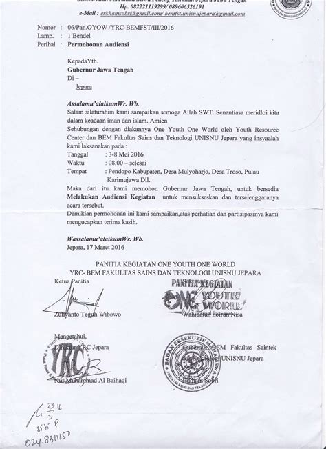 Contoh surat mandat yang baik dan benar sebagai referensi pembuatan surat resmi yang dapat diunduh secara gratis dan lengkap. YRC INDONESIA on Twitter: "@ganjarpranowo Bapak Gubernur Untuk Surat permohonan Audiensi ...