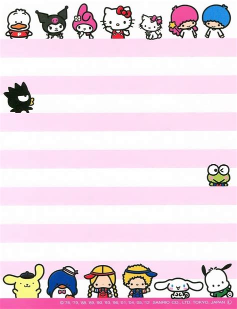 Kawaii Memo Paper Sanrio Hello Kitty Wallpaper Cute Letter Paper