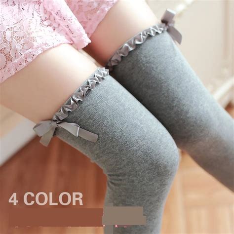 fashion sexy long cotton stocking over knee winter warm stocking women knee high thigh knitted