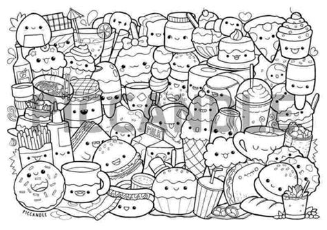 .sea turtle, and more opposing pages of the illus this kawaii sea friends coloring book is great for boys and girls who love the ocean and sea animals. Kawaii Food Coloring Pages Collection - Pizza &co