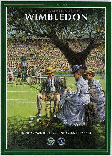 Wimbledon tennis tournament poster design branded. Vintage Wimbledon 1995 poster. | Tennis | Pinterest ...