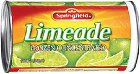 Springfield Frozen Concentrated Limeade 12 Oz Nutrition Information